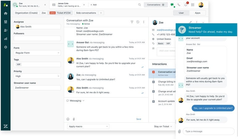 Zendesk screenshot